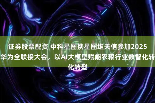 证券股票配资 中科星图携星图维天信参加2025年华为全联接大会，以AI大模型赋能农粮行业数智化转型