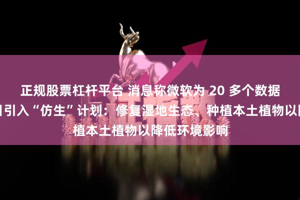 正规股票杠杆平台 消息称微软为 20 多个数据中心建设项目引入“仿生”计划：修复湿地生态、种植本土植物以降低环境影响